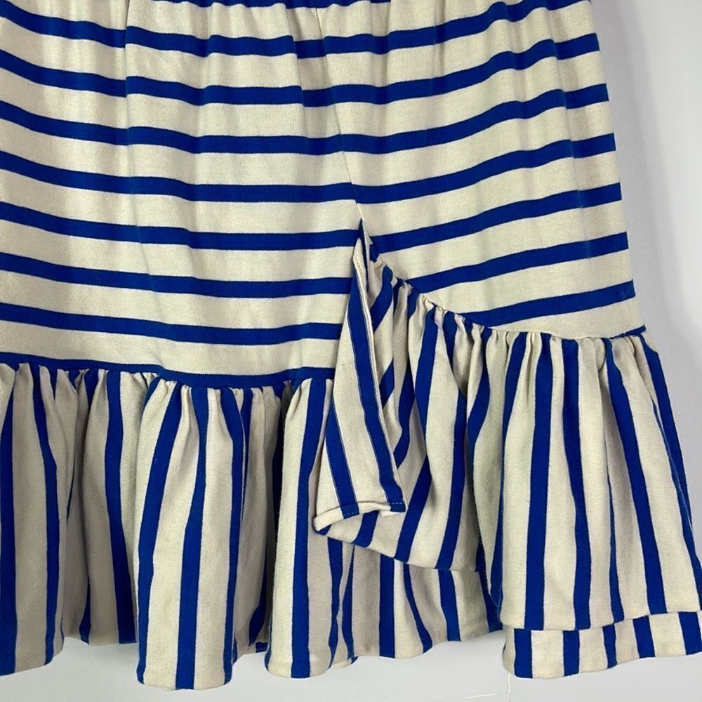 J. Crew | Crewcuts Girls Blue Striped Jersey Knit Ruffle Skirt, size 14 - Picture 2 of 7
